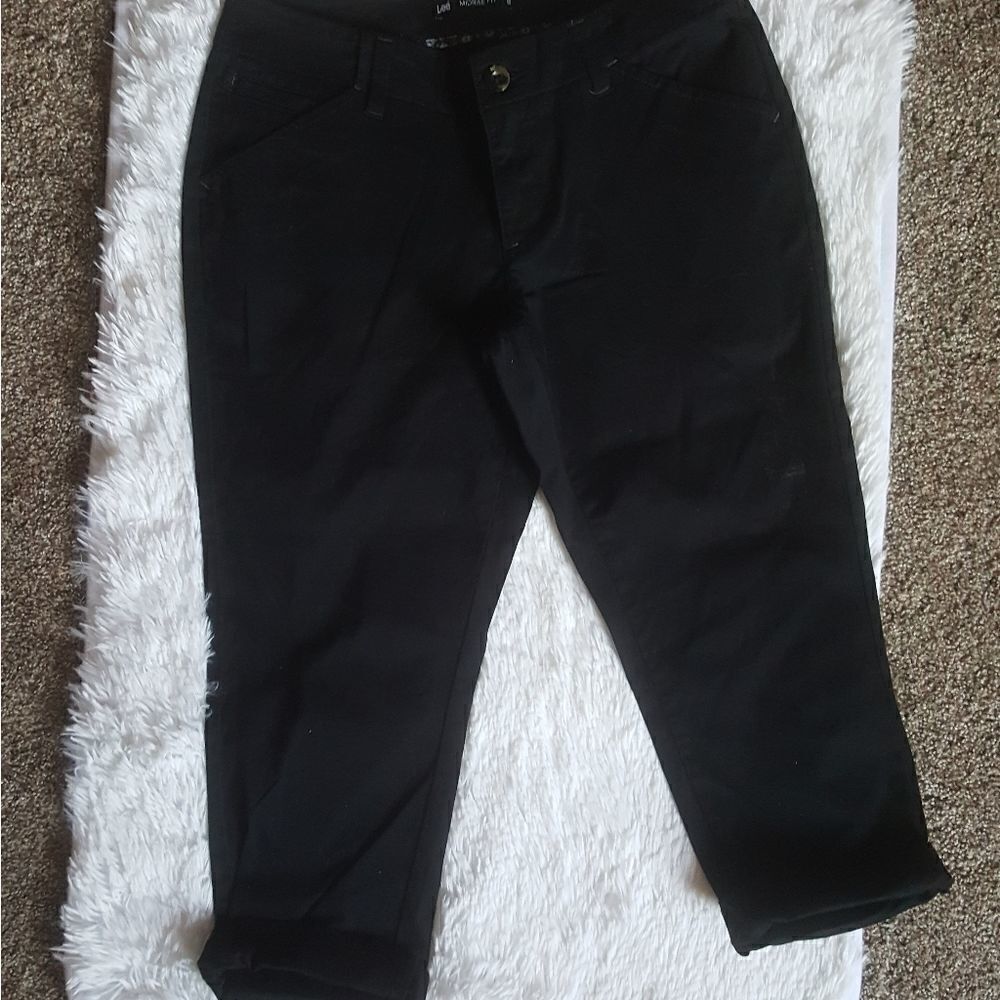 Lee Mid Rise Fit Crop Pants‎ New Black Size 6